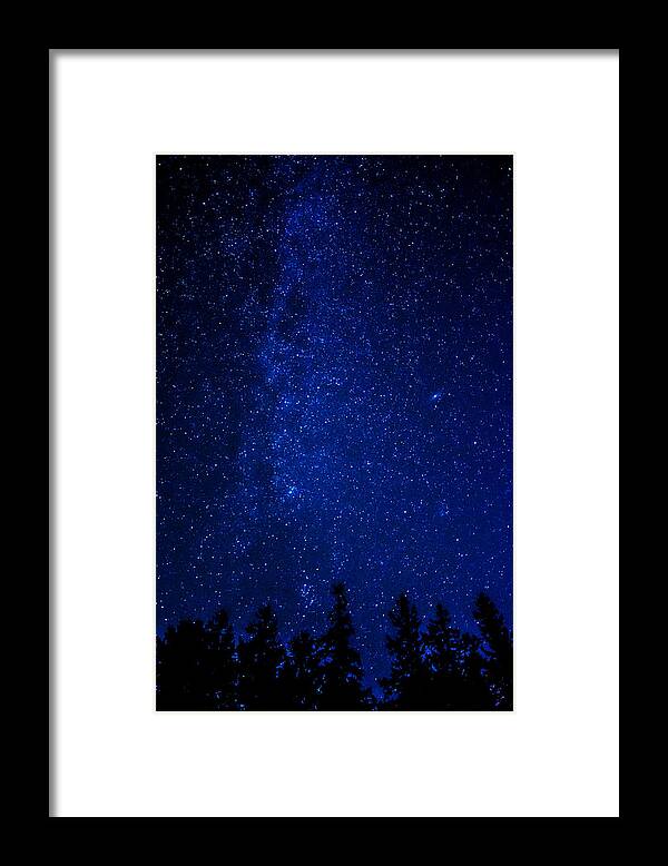Deep Framed Print featuring the photograph Milky Way and Trees by Pelo Blanco Photo