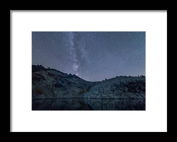 Enchantments Framed Print featuring the digital art Milky Way at the Enchantments by Michael Lee