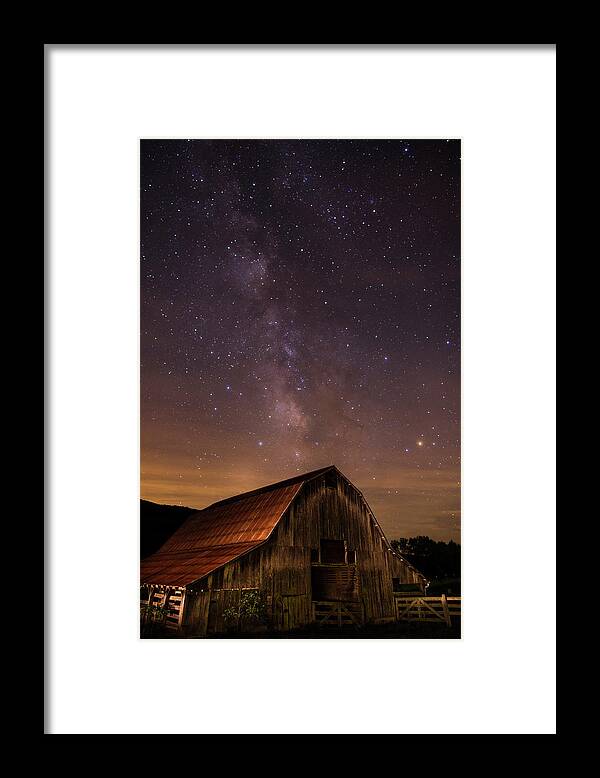 Milky Way Framed Print featuring the photograph Milky Way over Boxley Barn by Eilish Palmer