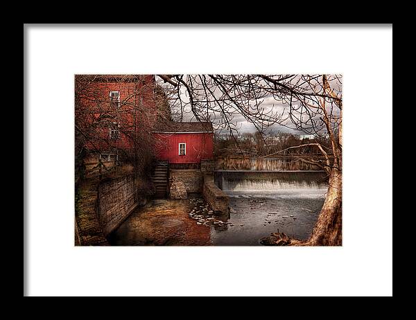 Savad Framed Print featuring the photograph Mill - Clinton NJ - The mill and wheel by Mike Savad