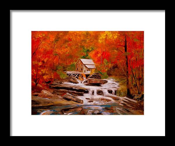 Mill Framed Print featuring the painting Mill Creek by Phil Burton