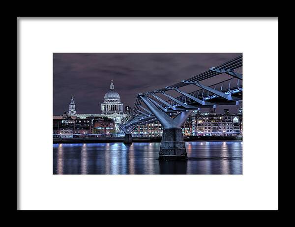 Millennium Bridge Framed Print featuring the photograph Millennium Bridge - London by Joana Kruse