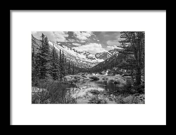 Millls Framed Print featuring the photograph Mills Lake Black and White by Aaron Spong
