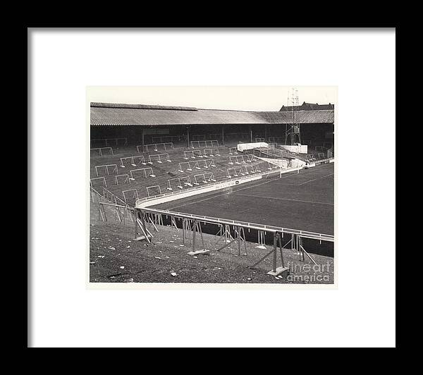 Stadium Framed Print featuring the photograph Millwall - The Den - East End Terrace 1 - BW - 1968 by Legendary Football Grounds