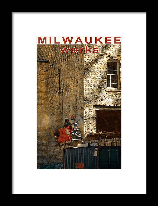 Milwaukee Framed Print featuring the digital art MILWAUKEE works by David Blank