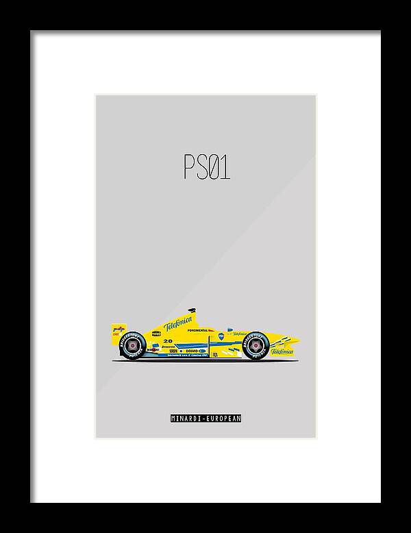 European Minardi F1 Framed Print featuring the painting Minardi European PS01 F1 Poster by Beautify My Walls