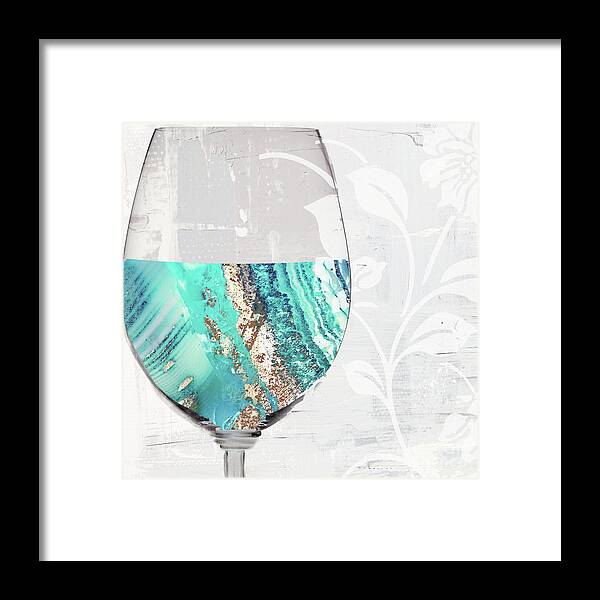 Blue Wine Framed Print featuring the painting Mineral Water by Mindy Sommers
