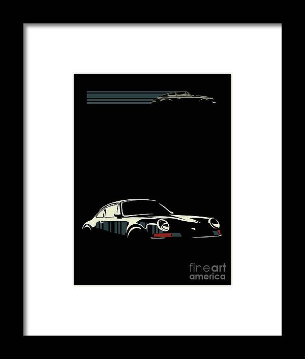 Porsche Framed Print featuring the digital art Minimalist Porsche by Sassan Filsoof