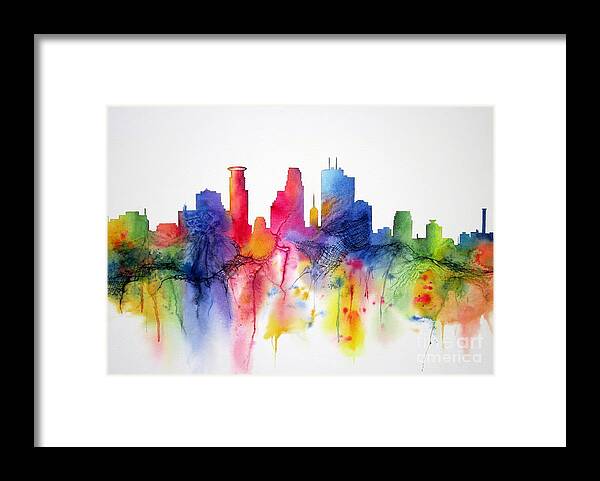 Minneapolis Framed Print featuring the painting Minneapolis Magic by Deborah Ronglien