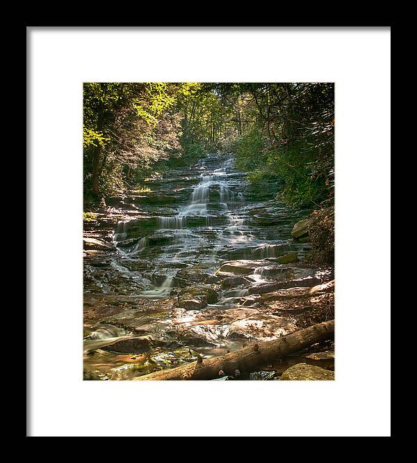 Minnehaha Falls; Waterfall; Rabun County; Georgia; Forest Framed Print featuring the photograph Minnehaha Falls by Mick Burkey