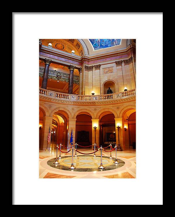 Saint Framed Print featuring the photograph Minnesota State Capitol Rotunda by James Kirkikis