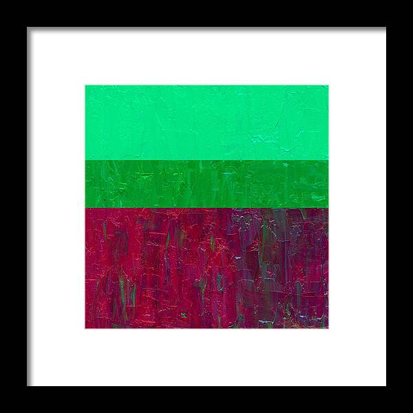 Collage Framed Print featuring the painting Mint and Grape by Michelle Calkins
