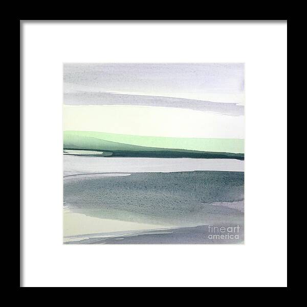 Original Watercolors Framed Print featuring the painting Mint Dawn 3 by Chris Paschke