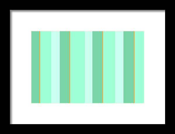 Stripe Pattern Framed Print featuring the mixed media Green Stripe Pattern by Christina Rollo