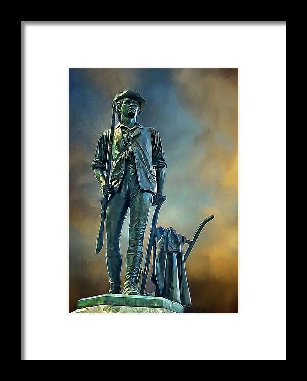 American Framed Print featuring the photograph Minuteman by Maria Coulson