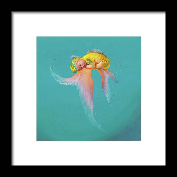 Under The Sea Framed Print featuring the photograph Mira as a Tropical Fish by Anne Geddes
