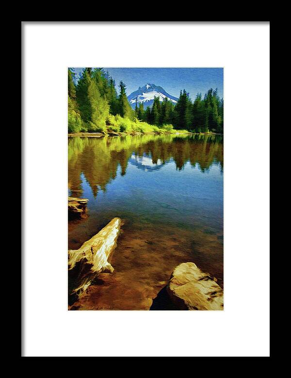 Oregon Framed Print featuring the painting Mirror Lake - Mount Hood by Jeffrey Kolker