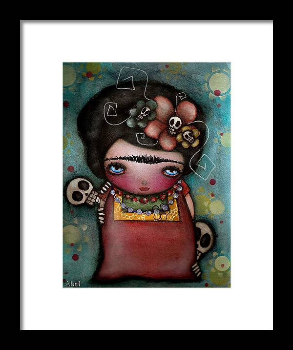 Day Of The Dead Framed Print featuring the painting Mis Amigos by Abril Andrade