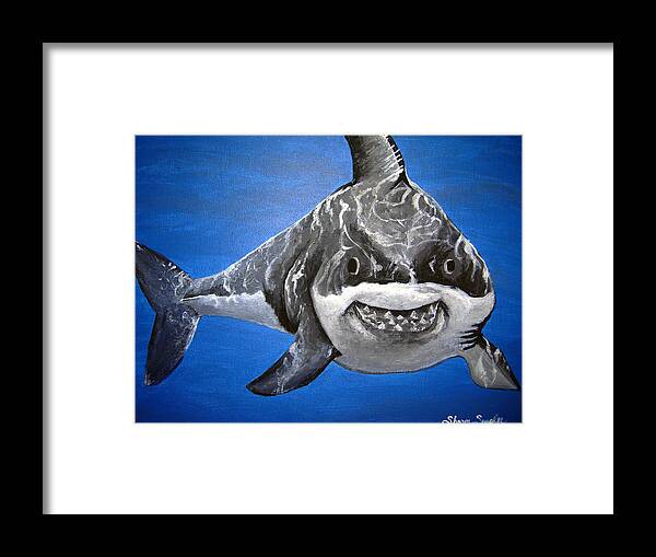 Shark Framed Print featuring the painting Mischief by Sharon Supplee