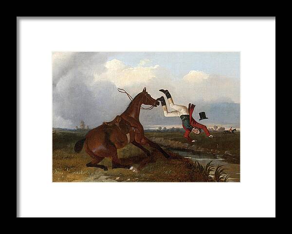 John Dalby Framed Print featuring the painting Mishap at a Stream by John Dalby