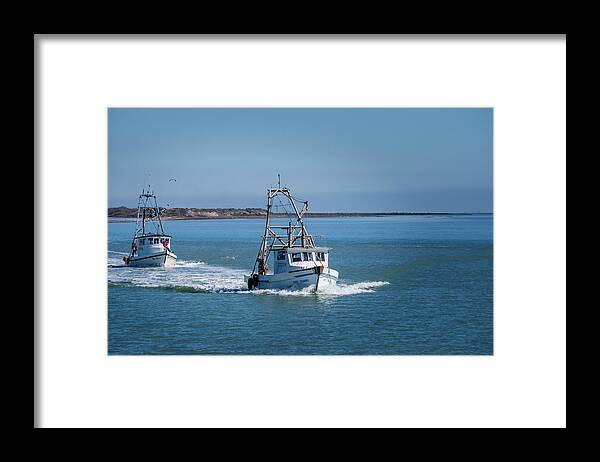 Miss Dianne And Three Sisters Oyster Boats Framed Print featuring the photograph Miss Dianne and Three Sisters Oyster Boats by Debra Martz