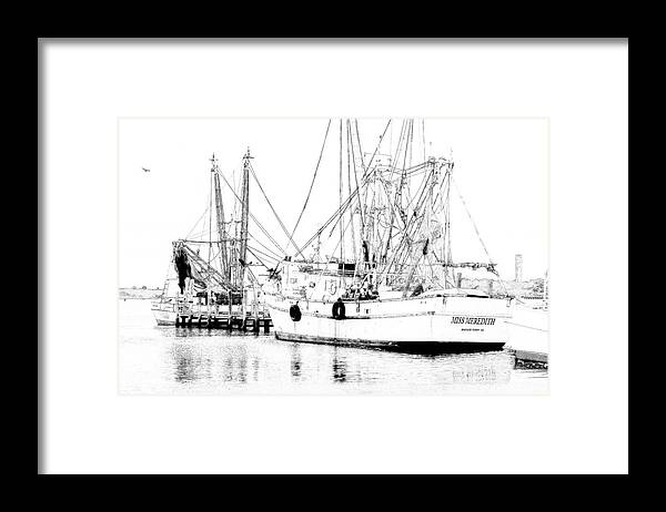 Shrimp Boat Framed Print featuring the photograph Miss Meredith by Alan Hausenflock
