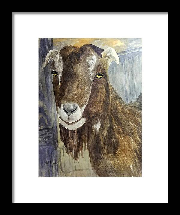 Goat Framed Print featuring the painting Miss O'Brien by Sharon E Allen