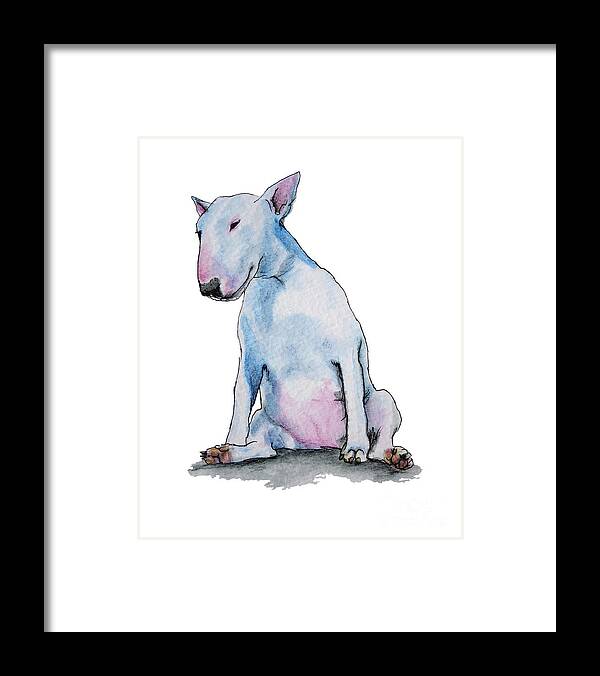 Bull Terrier Framed Print featuring the painting Miss Ya by Jindra Noewi