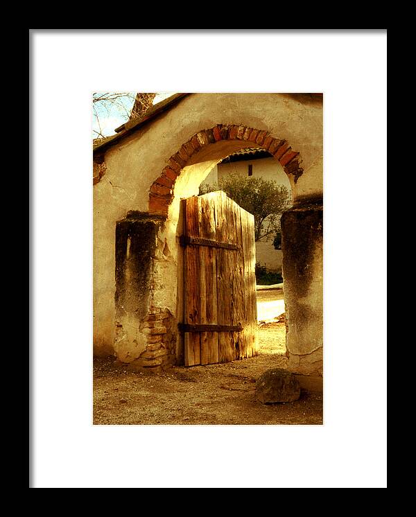 Missions Framed Print featuring the photograph Mission Gate - San Miguel by Gary Brandes