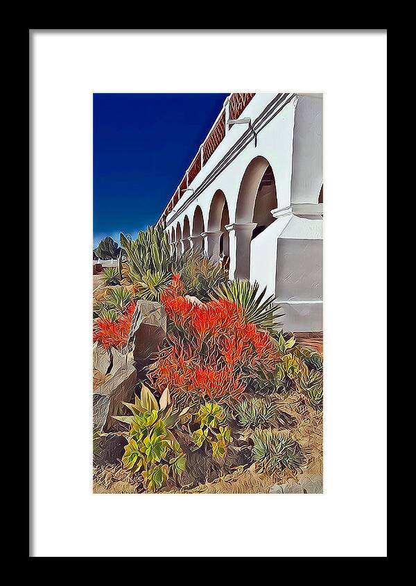 Mission Framed Print featuring the photograph Mission San Luis Rey Garden by Karyn Robinson