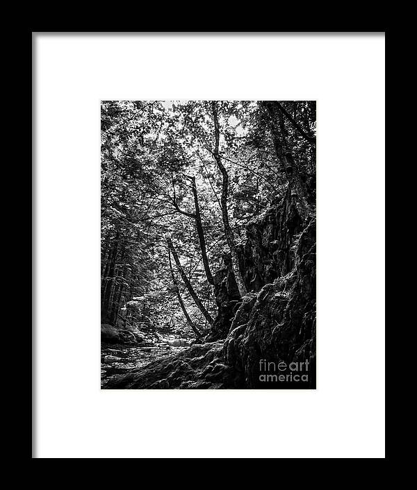 Vermont Framed Print featuring the photograph Missisquoi River in Vermont - 1 BW by James Aiken