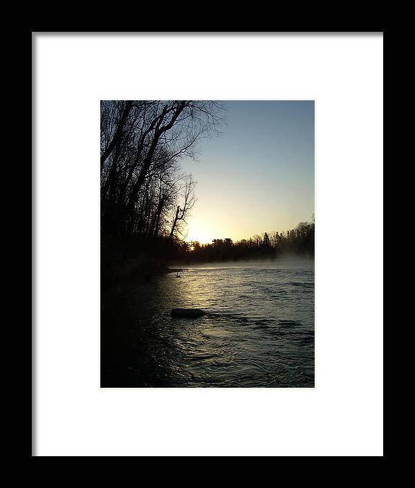 Mississippi River Framed Print featuring the photograph Mississippi river Sunrise shadow by Kent Lorentzen