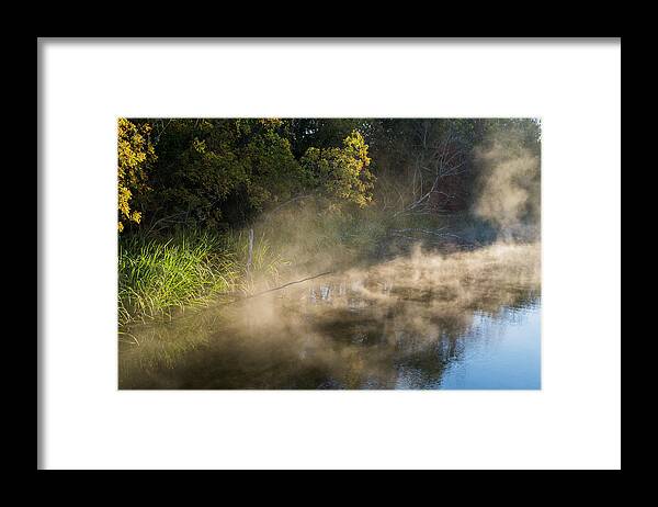 Autumn Color Framed Print featuring the photograph Mist on the Water by Robert Potts