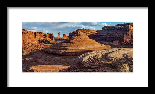 Moab Framed Print featuring the photograph Moab Back Country Panorama 2 by Dan Norris