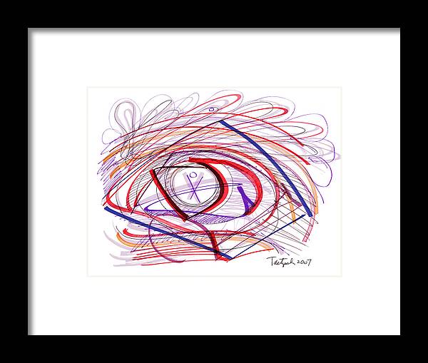 Modern Drawing Framed Print featuring the drawing Modern Drawing Seventeen by Lynne Taetzsch