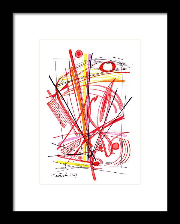Modern Drawing Framed Print featuring the drawing Modern Drawing Thirty-Nine by Lynne Taetzsch