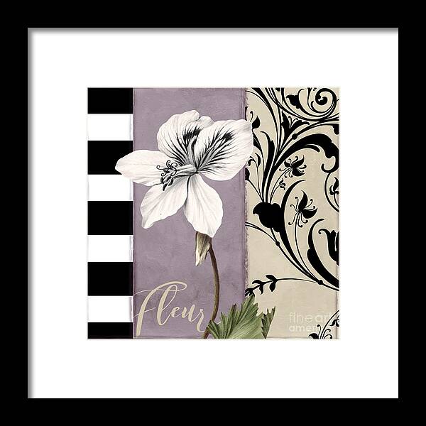 White Flower Framed Print featuring the painting Modern Mauve by Mindy Sommers