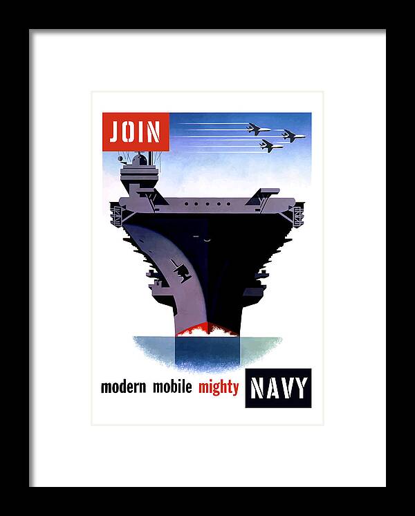 Ww2 Framed Print featuring the painting Modern Mobile Mighty Navy by War Is Hell Store