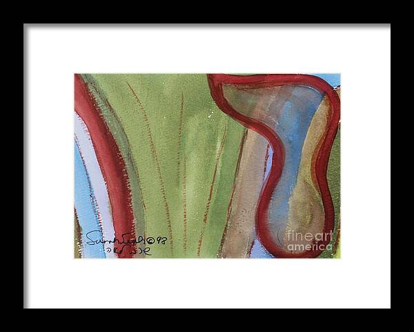 Resh Kuf Kuph Caph Surround Framed Print featuring the painting Resh In The Stripes by Hebrewletters SL