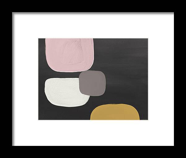 Mid Century Modern Framed Print featuring the painting Modern Stones- Art by Linda Woods by Linda Woods