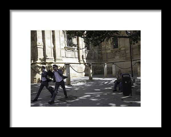 Men Framed Print featuring the photograph Modern Times 2 - Sevilla by Madeline Ellis