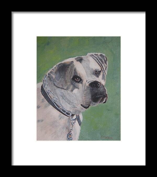 Pets Framed Print featuring the painting Molly, Rescue Dog by Kathie Camara