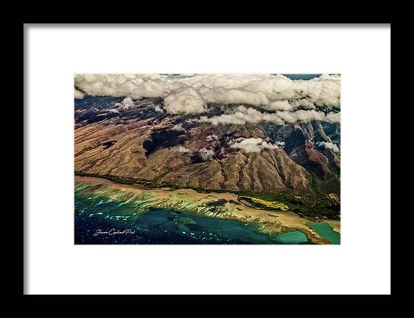 Molokai Hawaii Framed Print featuring the photograph Molokai from the Sky by Joann Copeland-Paul