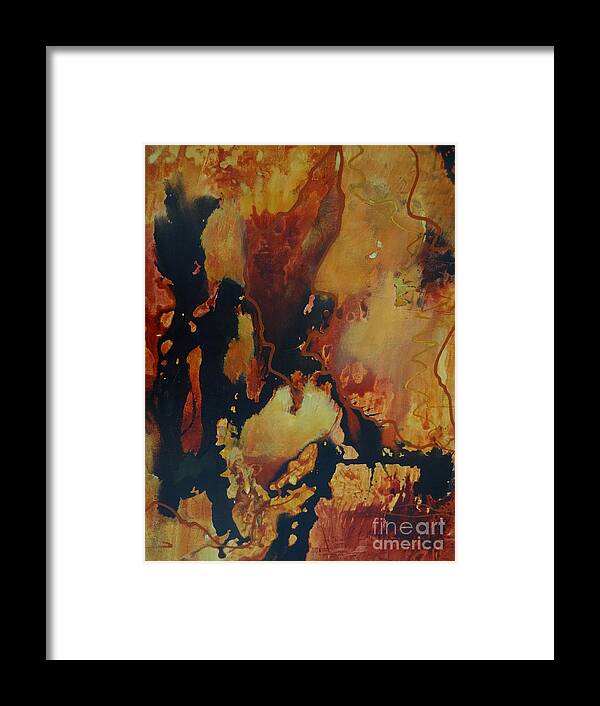 Fire Framed Print featuring the mixed media Molten by Kat McClure