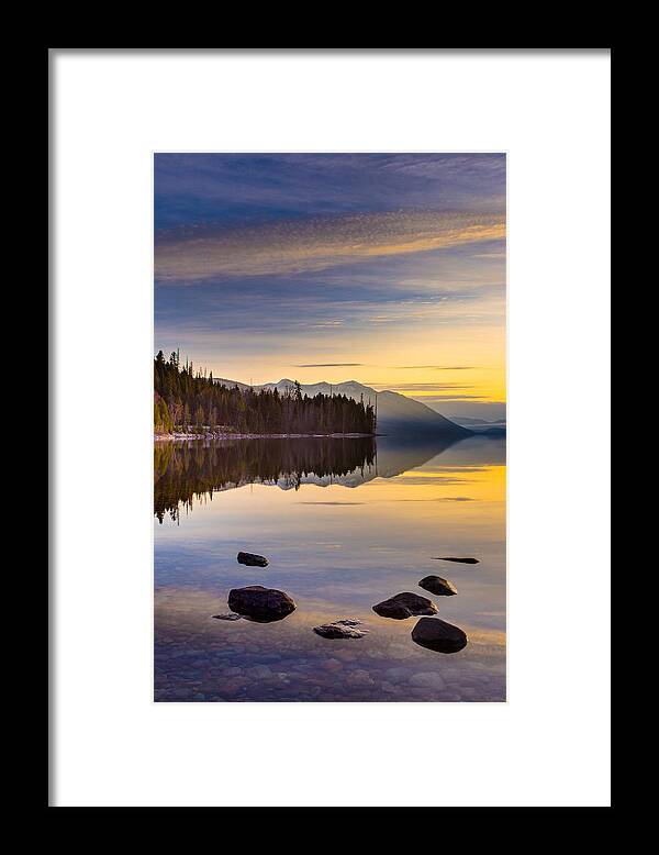 Glacier National Park Framed Print featuring the photograph Moment of Tranquility by Adam Mateo Fierro