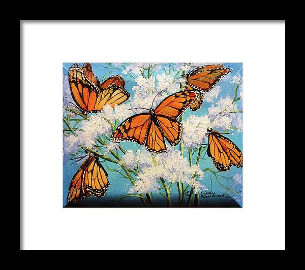 Artwork Framed Print featuring the painting Monarchs by Cynthia Westbrook