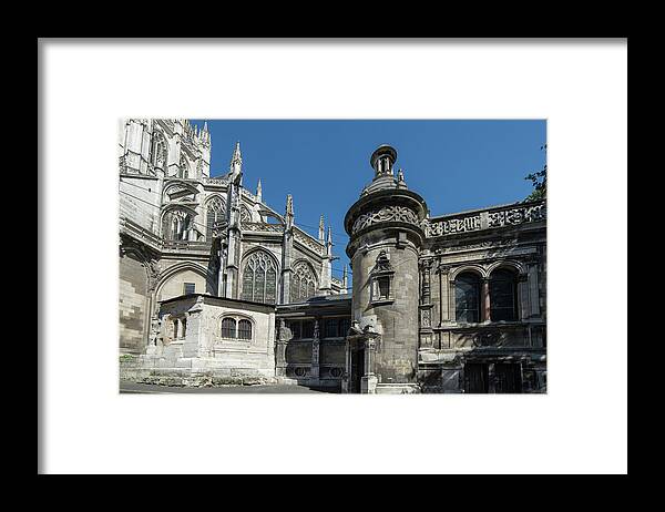 Europe Framed Print featuring the digital art Monastery of Saint Ouen in Rouen France by Carol Ailles