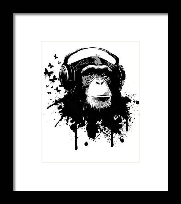 Ape Framed Print featuring the digital art Monkey Business by Nicklas Gustafsson