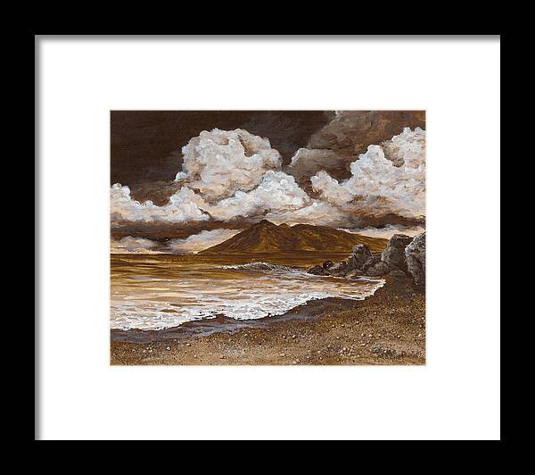 Monochrome Maui Framed Print featuring the painting Monochrome Maui by Darice Machel McGuire