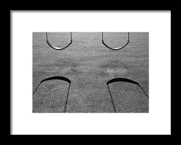 Swing Framed Print featuring the photograph Monochrome Swings by Luke Moore